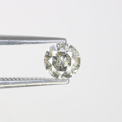 0.38 CT Rustic Salt and Pepper Brilliant Cut Diamond | Ideal for Wedding or Engagement Ring | Custom Jewelry Design
