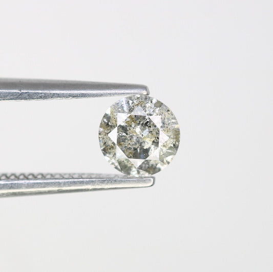 0.38 CT Rustic Salt and Pepper Brilliant Cut Diamond | Ideal for Wedding or Engagement Ring | Custom Jewelry Design