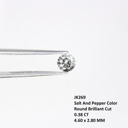 0.38 CT Rustic Salt and Pepper Brilliant Cut Diamond | Ideal for Engagement Ring, Wedding Jewelry, or Gift for Loved Ones | Custom Gold Ring