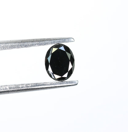 0.26 CT Fancy Oval Black Rustic Loose Diamond for Wedding Ring, Gift for Wife, Oval Black Diamond, Gold Ring