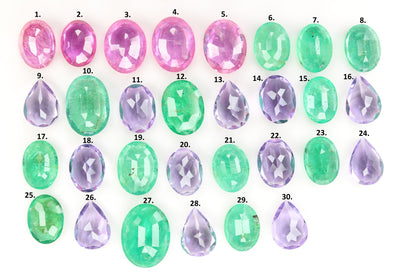 0.46 - 1.68 CT Natural Mixed Shape Fancy Gemstones | Vibrant Pink Tourmaline, Green Pear & Brown Oval Loose Stones for Jewelry