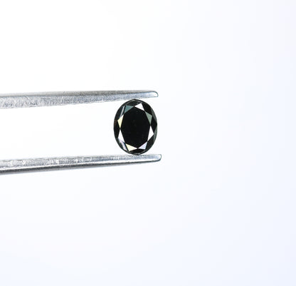 0.26 CT Fancy Oval Black Rustic Loose Diamond for Wedding Ring, Gift for Wife, Oval Black Diamond, Gold Ring
