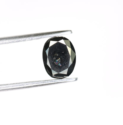 1.03 CT Oval Black Natural Loose Diamond for Engagement Ring, Wedding Jewelry Making, Classy Oval Diamond, Gold Ring