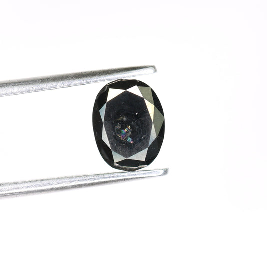 1.03 CT Oval Black Natural Loose Diamond for Engagement Ring, Wedding Jewelry Making, Classy Oval Diamond, Gold Ring