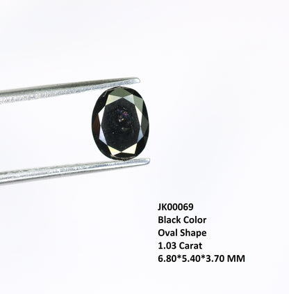 1.03 CT Oval Black Natural Loose Diamond for Engagement Ring, Wedding Jewelry Making, Classy Oval Diamond, Gold Ring