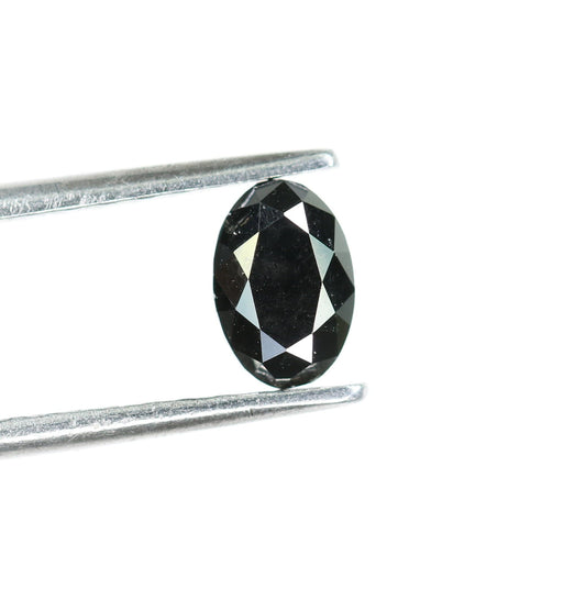 0.63 CT Fancy Oval Black Loose Diamond for Wedding Ring, Oval Pendant, Fancy Black Diamond, Gift for Wife or Girlfriend