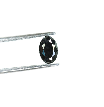 0.63 CT Fancy Oval Black Loose Diamond for Wedding Ring, Oval Pendant, Fancy Black Diamond, Gift for Wife or Girlfriend