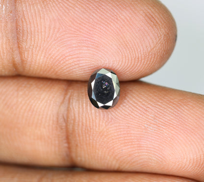 1.03 CT Oval Black Natural Loose Diamond for Engagement Ring, Wedding Jewelry Making, Classy Oval Diamond, Gold Ring