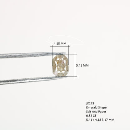 0.82 CT Emerald Cut Loose Salt & Pepper Diamond - Ideal for Wedding Rings - Labor Day Sale