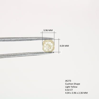 0.42 CT Natural Cushion Shape Light Yellow Diamond for Engagement Ring, Wedding Ring, Jewelry, Gift for Her, Gold Ring