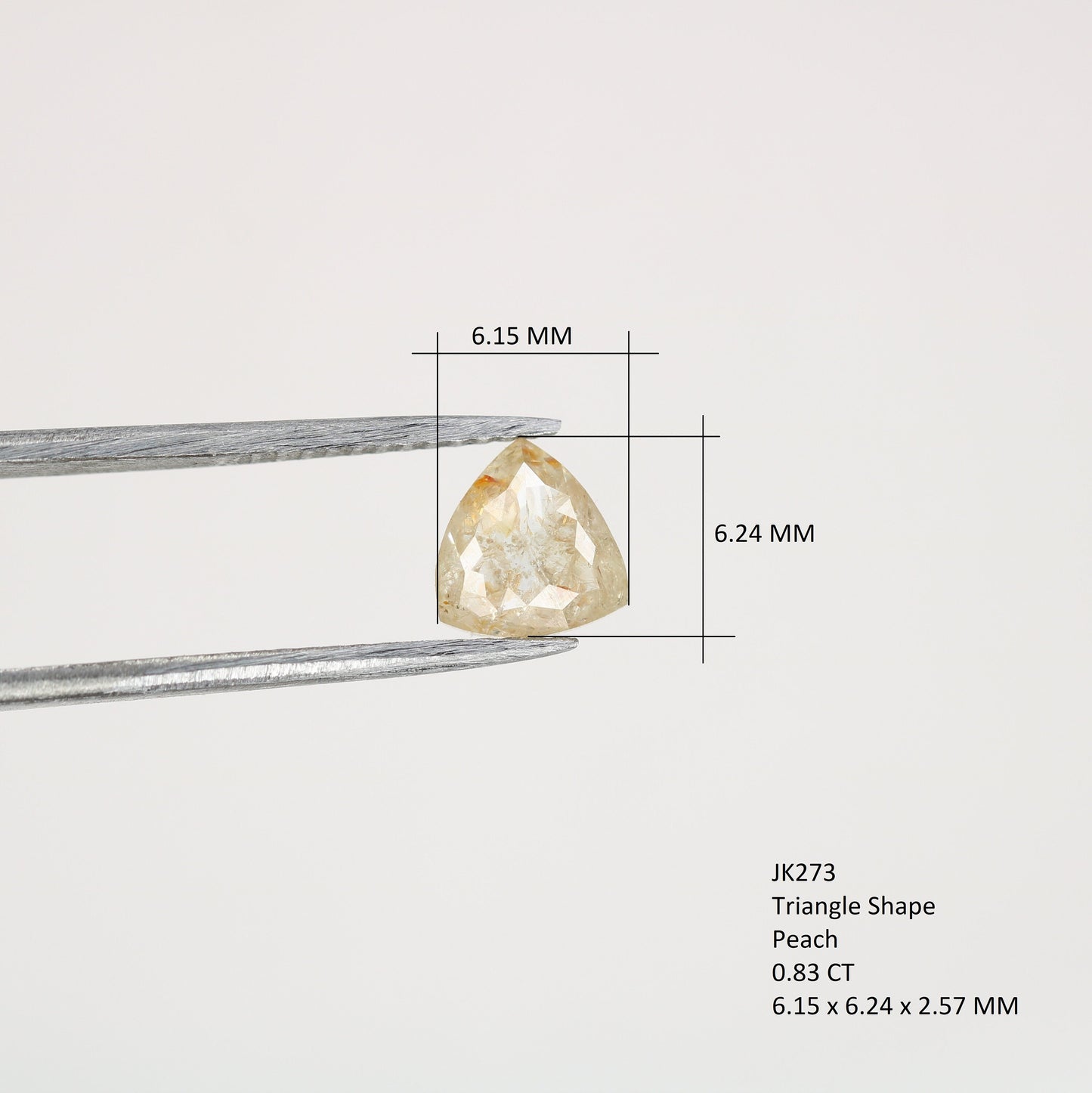 0.83 CT Triangle Shaped Rustic Peach Diamond For Wedding Jewellry, Engagement Ring, Gift For Mother, Gift For DaughterFor Gold Ring Diamonds