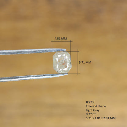 0.77 CT Emerald Cut Loose Salt & Pepper Diamond - Perfect for Wedding Rings - Labor Day Sale