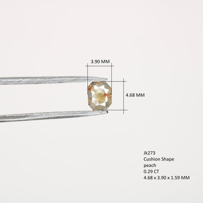 0.29 CT Natural Peach Cushion Shape Diamond for Engagement Ring, Wedding Ring, Gift for Her, Gold Ring