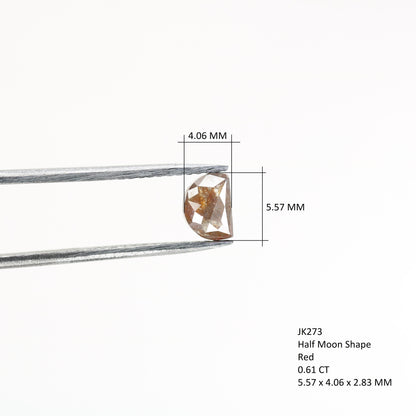 0.61 CT Elegant Half Moon Shape Diamond Ring For Wedding Ring, Jewlery For Multiple Occasions | Fancy Red Colour | Gift For HerFor Gold Ring