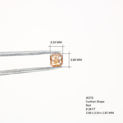 0.28 CT Natural Cushion Shape Red Diamond for Pendant, Ring, Necklace, Gold Ring