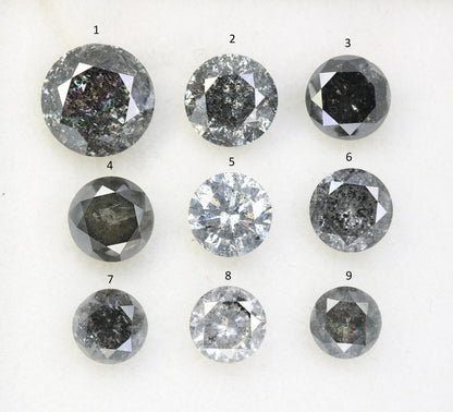 3 CT Salt and Pepper Diamond | Round Rose Cut Natural Loose Earth-Mined Gemstone | Unique Diamond for Earrings & Wedding Rings