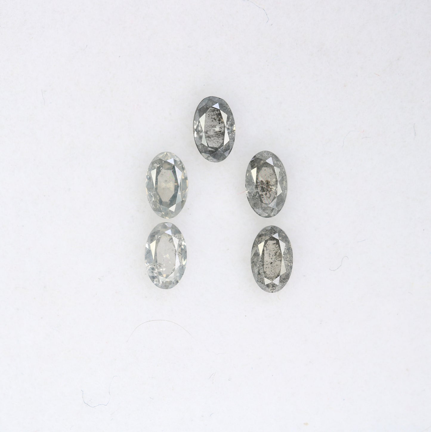 Oval Salt and Pepper Loose Diamonds for Engagement Ring, Gold Ring