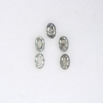 Oval Salt and Pepper Loose Diamonds for Engagement Ring, Gold Ring
