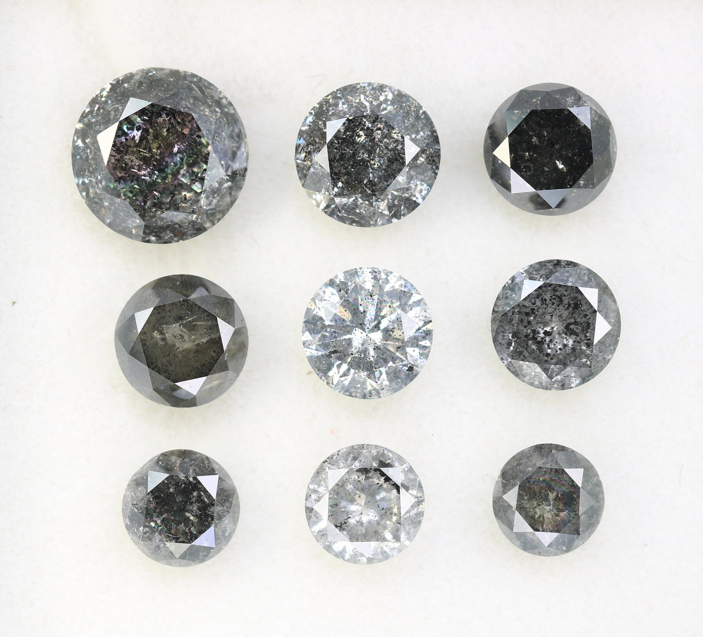 3 CT Salt and Pepper Diamond | Round Rose Cut Natural Loose Earth-Mined Gemstone | Unique Diamond for Earrings & Wedding Rings