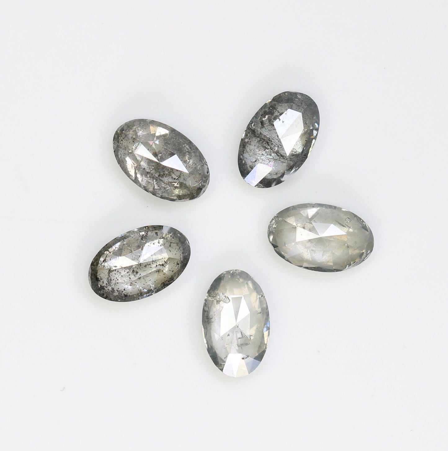 Oval Salt and Pepper Loose Diamonds for Engagement Ring, Gold Ring