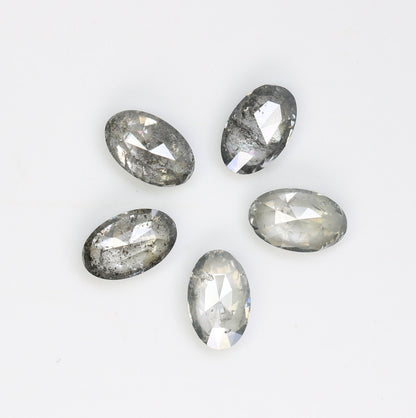 Oval Salt and Pepper Loose Diamonds for Engagement Ring, Gold Ring