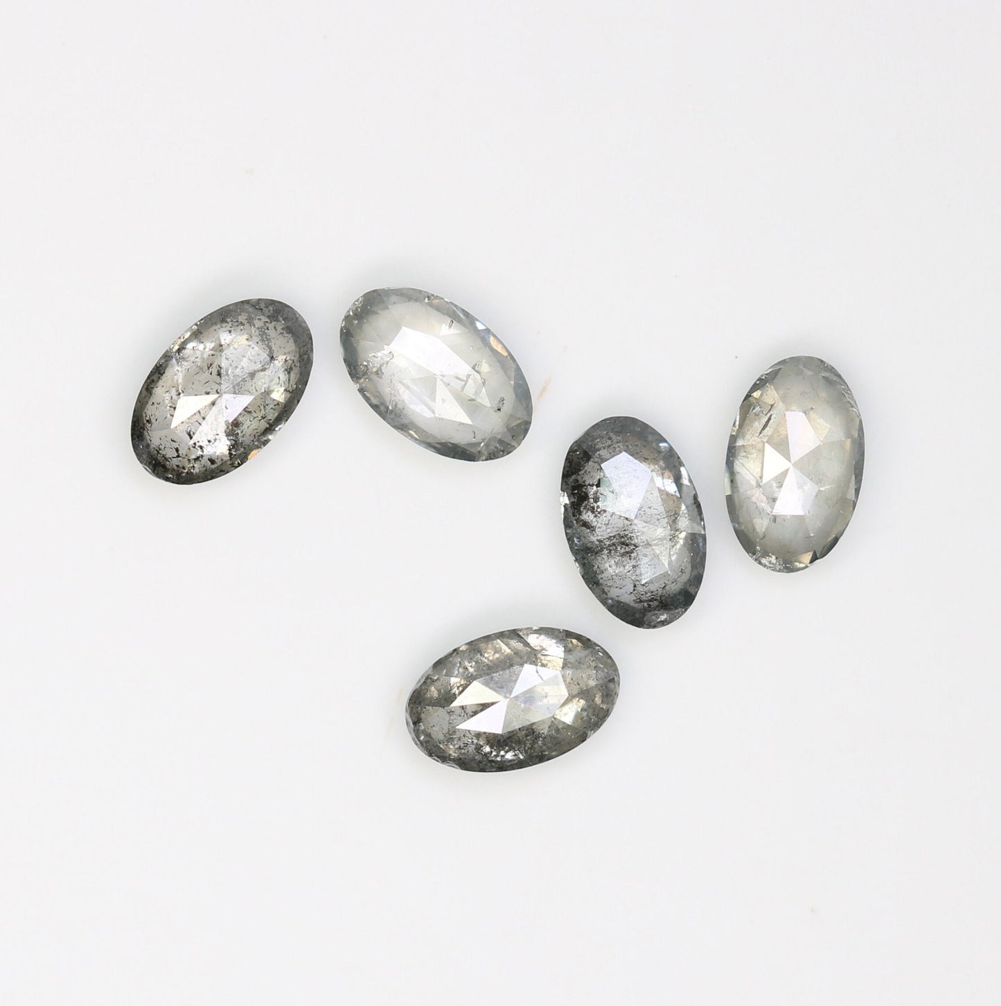 Oval Salt and Pepper Loose Diamonds for Engagement Ring, Gold Ring