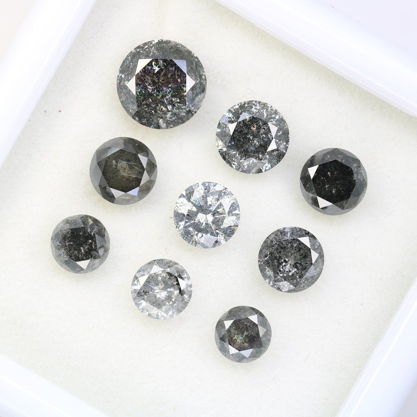 3 CT Salt and Pepper Diamond | Round Rose Cut Natural Loose Earth-Mined Gemstone | Unique Diamond for Earrings & Wedding Rings