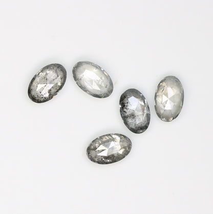 Oval Salt and Pepper Loose Diamonds for Engagement Ring, Gold Ring