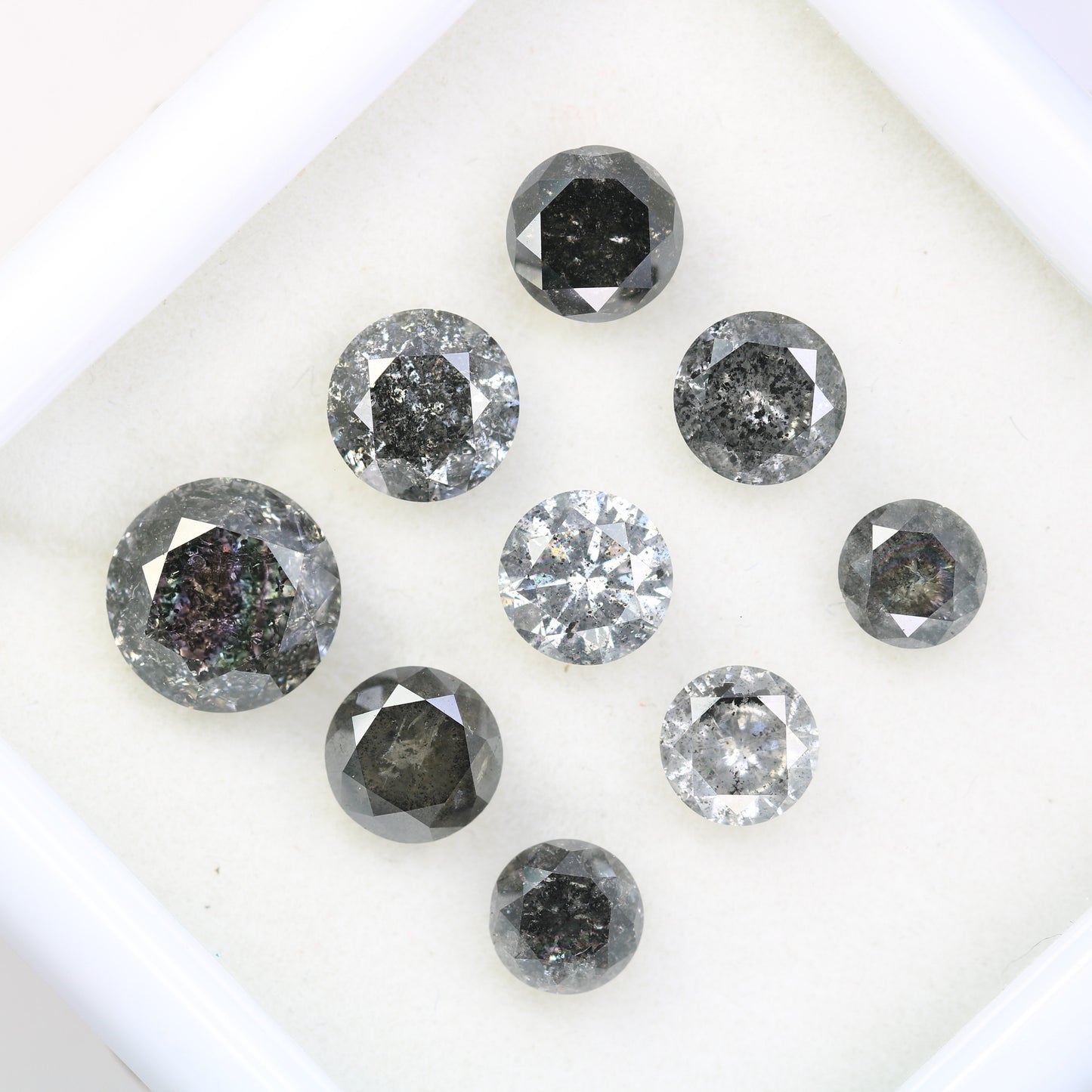 3 CT Salt and Pepper Diamond | Round Rose Cut Natural Loose Earth-Mined Gemstone | Unique Diamond for Earrings & Wedding Rings
