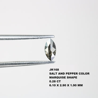0.24 CT Marquise Shape Salt And Pepper Diamond | Natural Loose Diamonds For Weeding & Earring | For pendant | For Jewelry | For Bracelet