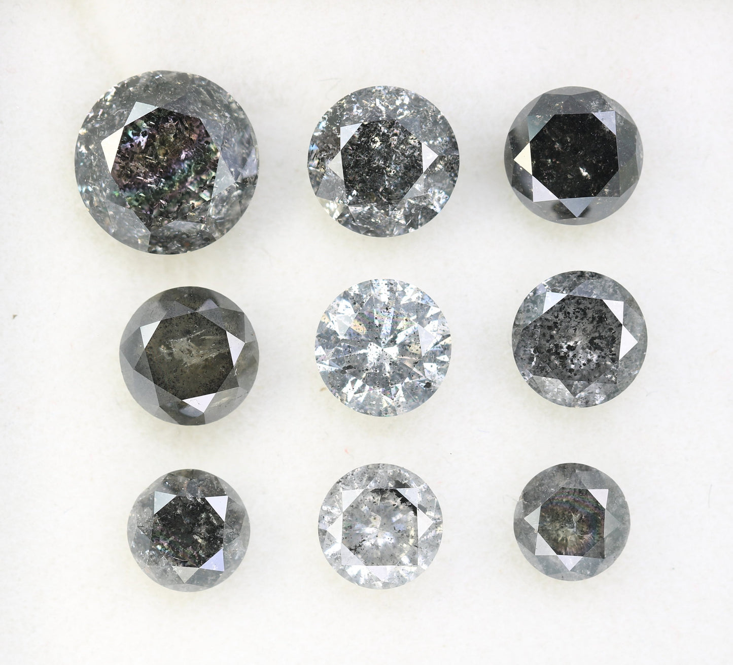 3 CT Salt and Pepper Diamond | Round Rose Cut Natural Loose Earth-Mined Gemstone | Unique Diamond for Earrings & Wedding Rings