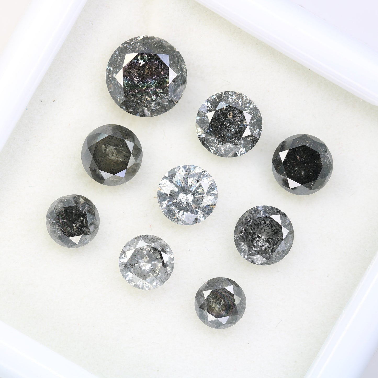 3 CT Salt and Pepper Diamond | Round Rose Cut Natural Loose Earth-Mined Gemstone | Unique Diamond for Earrings & Wedding Rings