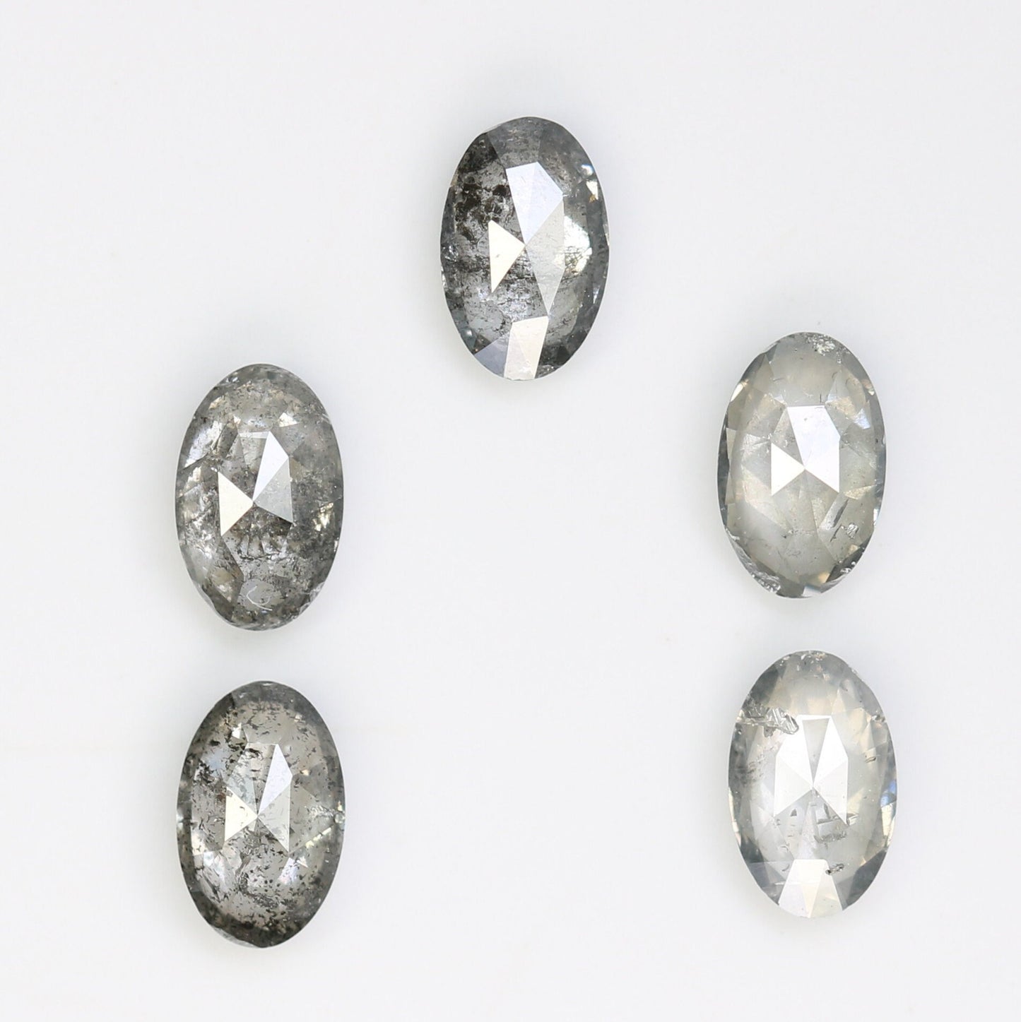 Oval Salt and Pepper Loose Diamonds for Engagement Ring, Gold Ring