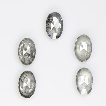 Oval Salt and Pepper Loose Diamonds for Engagement Ring, Gold Ring