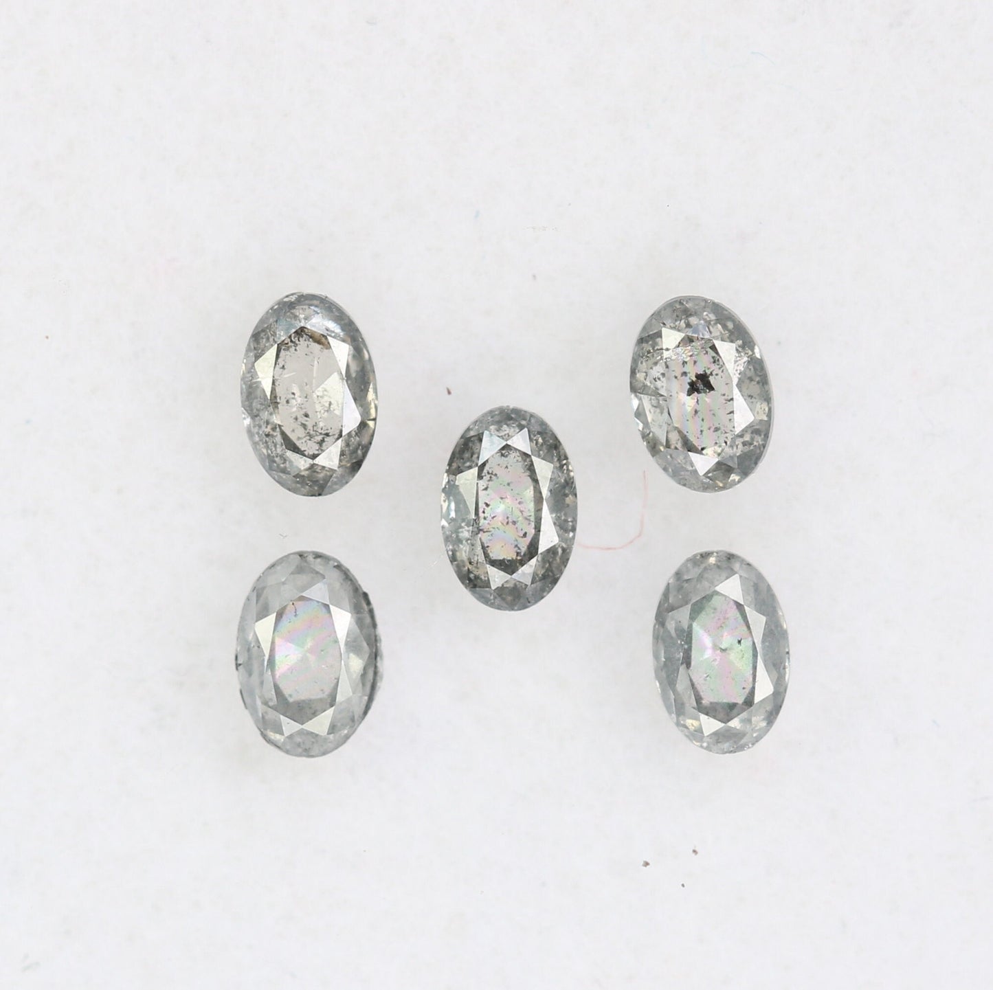 3 MM Oval Salt and Pepper Loose Diamonds for Engagement Ring, Gold Ring