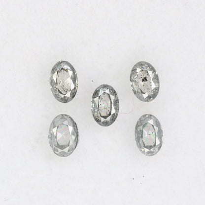 3 MM Oval Salt and Pepper Loose Diamonds for Engagement Ring, Gold Ring