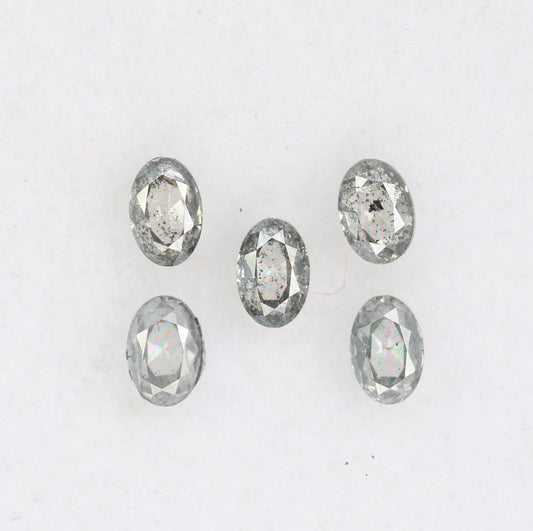 3 MM Oval Salt and Pepper Loose Diamonds for Engagement Ring, Gold Ring