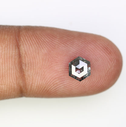 0.68 CT Salt and Pepper Hexagon Cut - Natural Loose Hexagon Shape -Unique Diamond for Ring - Special Gift for Her - Wholesaler of Diamond