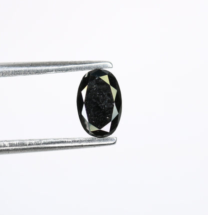 0.37 CT Oval Black Loose Diamond for Statement Jewelry, Custom Ring, Oval Prong Pendant, Oval Halo Ring, Gold Ring