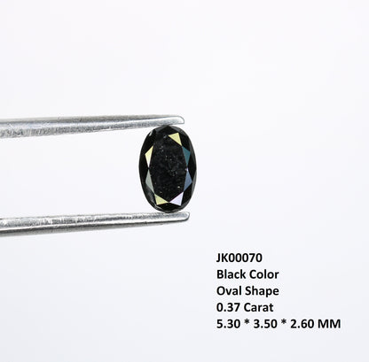 0.37 CT Oval Black Loose Diamond for Statement Jewelry, Custom Ring, Oval Prong Pendant, Oval Halo Ring, Gold Ring