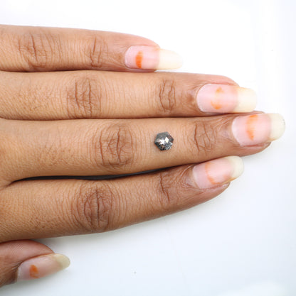 0.68 CT Salt and Pepper Hexagon Cut - Natural Loose Hexagon Shape -Unique Diamond for Ring - Special Gift for Her - Wholesaler of Diamond