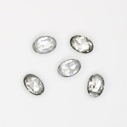 3 MM Oval Salt and Pepper Loose Diamonds for Engagement Ring, Gold Ring