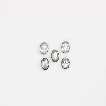 3 MM Oval Salt and Pepper Loose Diamonds for Engagement Ring, Gold Ring