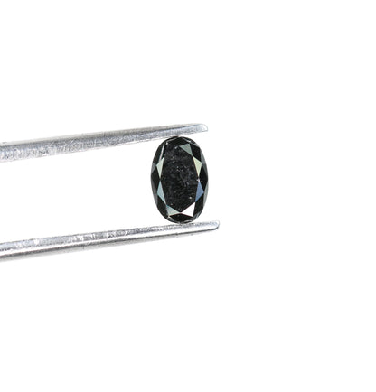0.37 CT Oval Black Loose Diamond for Statement Jewelry, Custom Ring, Oval Prong Pendant, Oval Halo Ring, Gold Ring