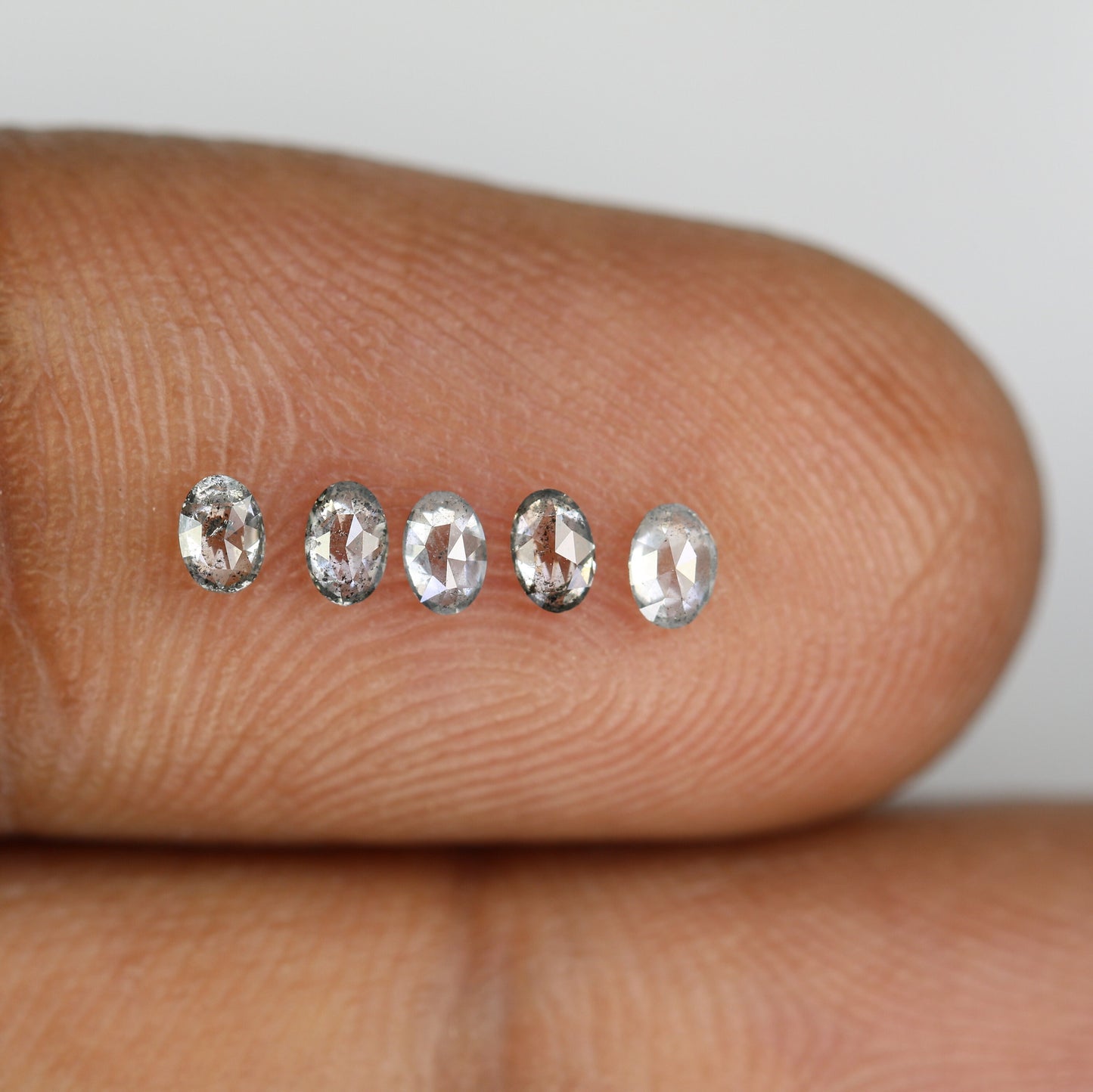 3 MM Oval Salt and Pepper Loose Diamonds for Engagement Ring, Gold Ring