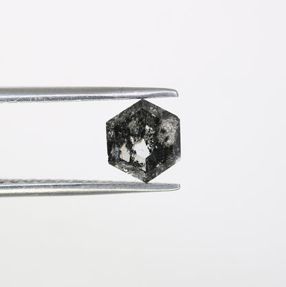 0.68 CT Salt and Pepper Hexagon Cut - Natural Loose Hexagon Shape -Unique Diamond for Ring - Special Gift for Her - Wholesaler of Diamond