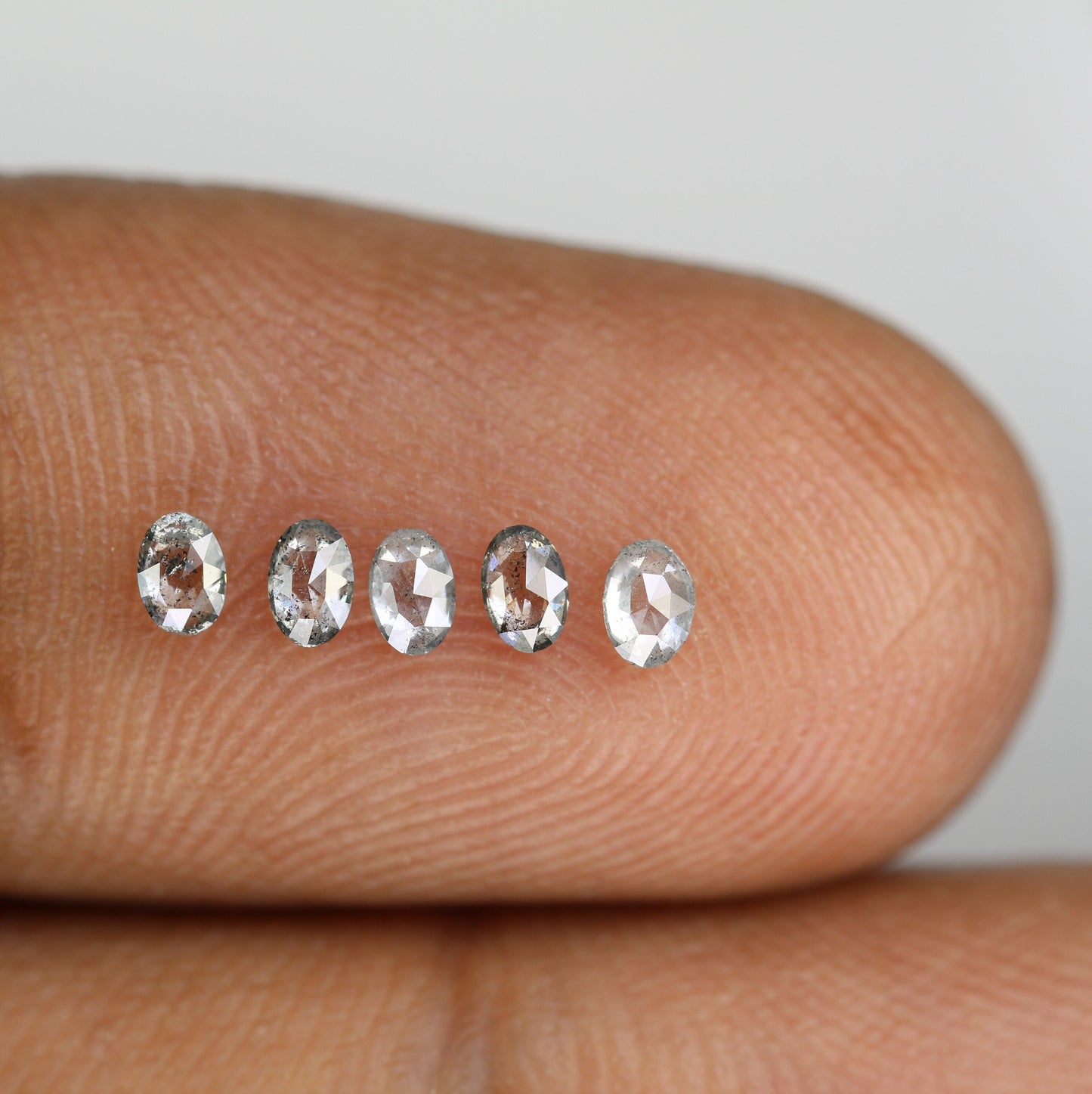 3 MM Oval Salt and Pepper Loose Diamonds for Engagement Ring, Gold Ring