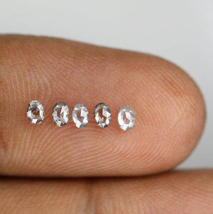 3 MM Oval Salt and Pepper Loose Diamonds for Engagement Ring, Gold Ring