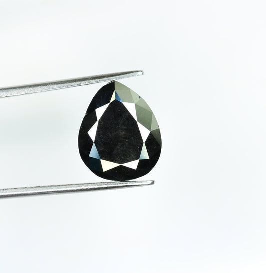 5.79 CT Pear Shape Polished Black Diamond | Ideal Gemstone for Jewelry Making | Perfect for Gold Rings | Wedding Gift for Men or Women