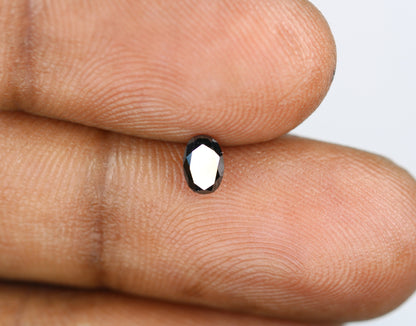 0.37 CT Oval Black Loose Diamond for Statement Jewelry, Custom Ring, Oval Prong Pendant, Oval Halo Ring, Gold Ring